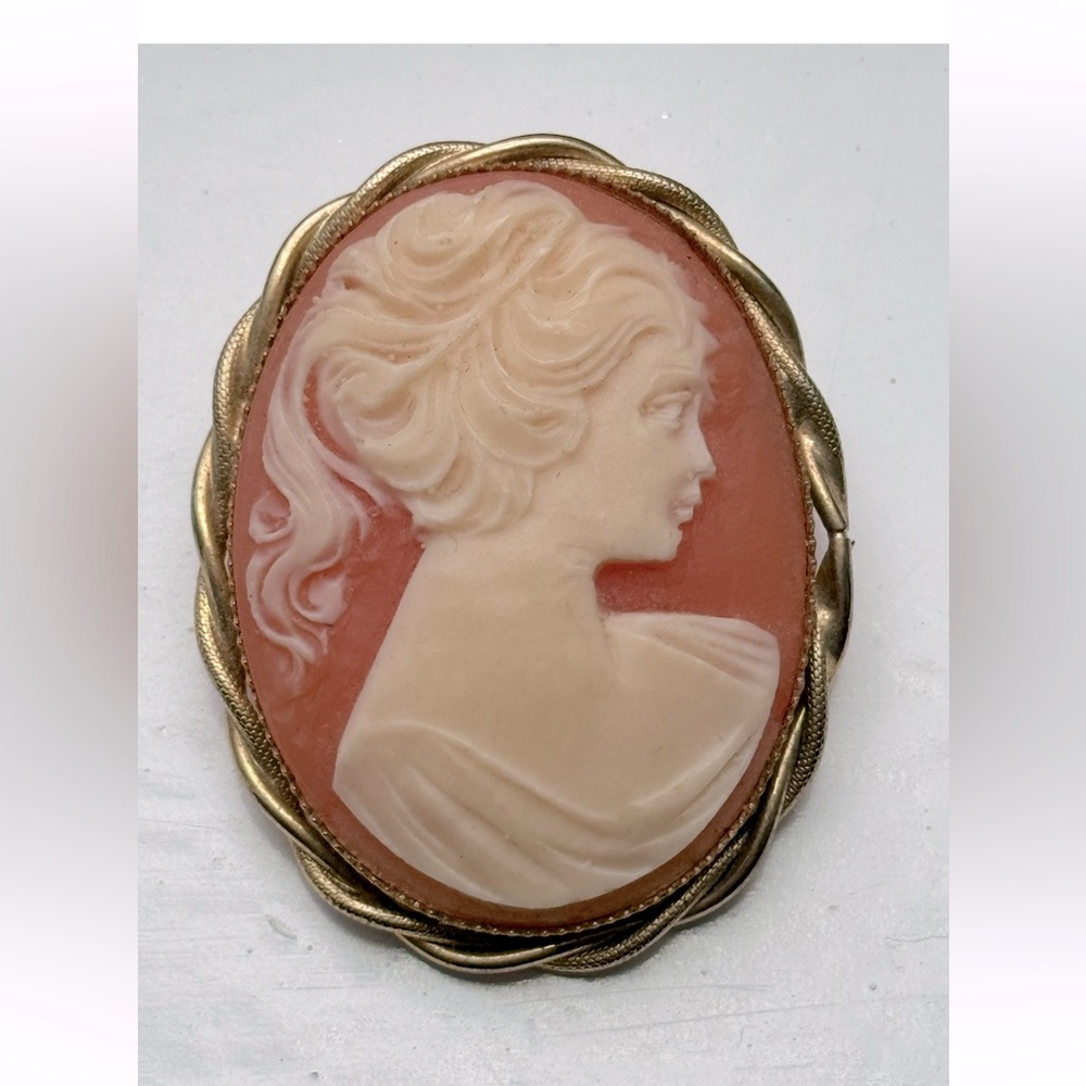 Beautiful Vintage Cameo Brooch (Great Mothers Day gift!)